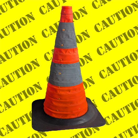 graphic of a traffic cone with 