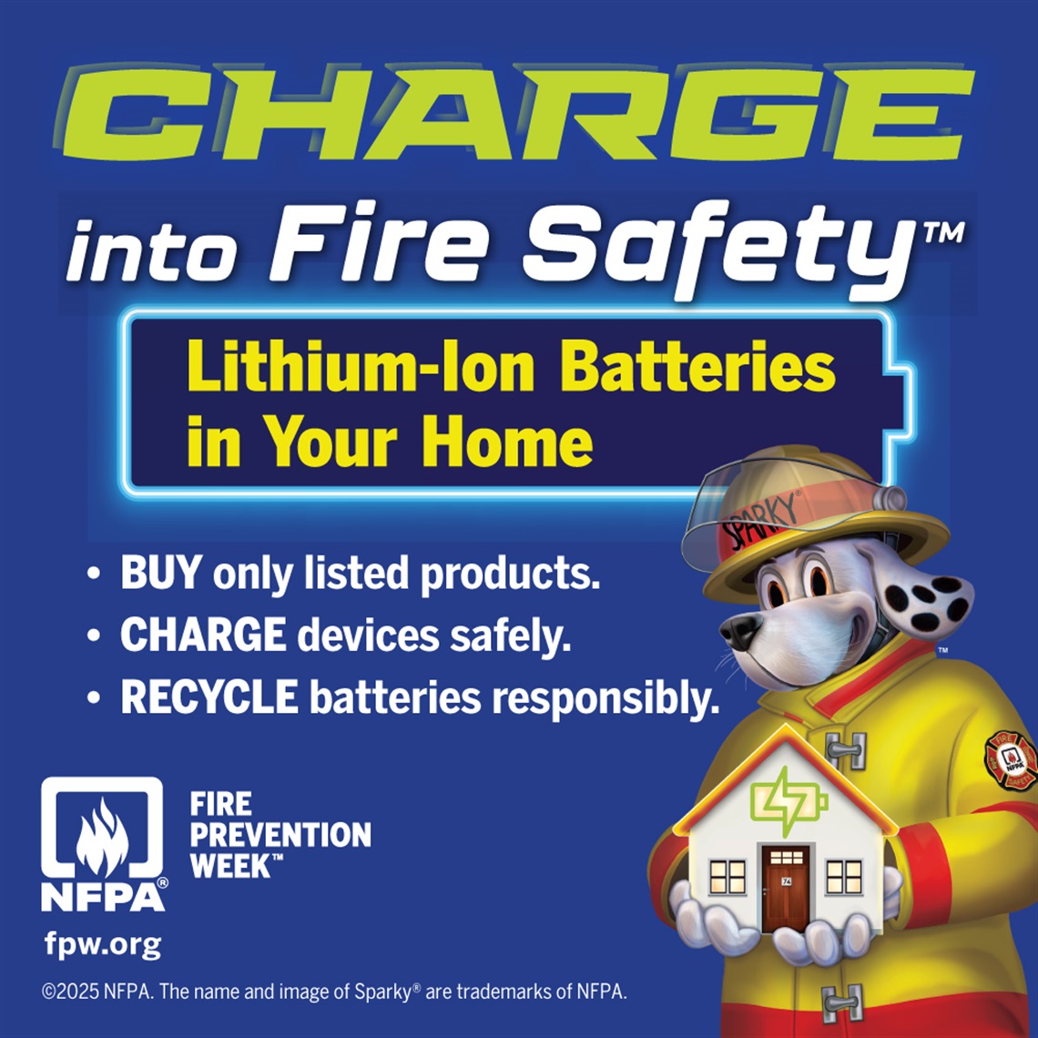 Fire Prevention Week 2025 - Charge into Fire Safety