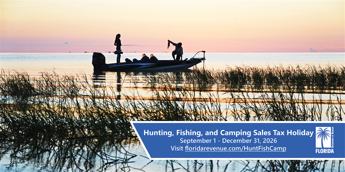 Hunting, Fishing, and Camping sales tax holiday 9/1/2026 thru 12/31/2026