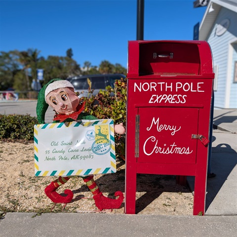 red mailbox for letters to Santa