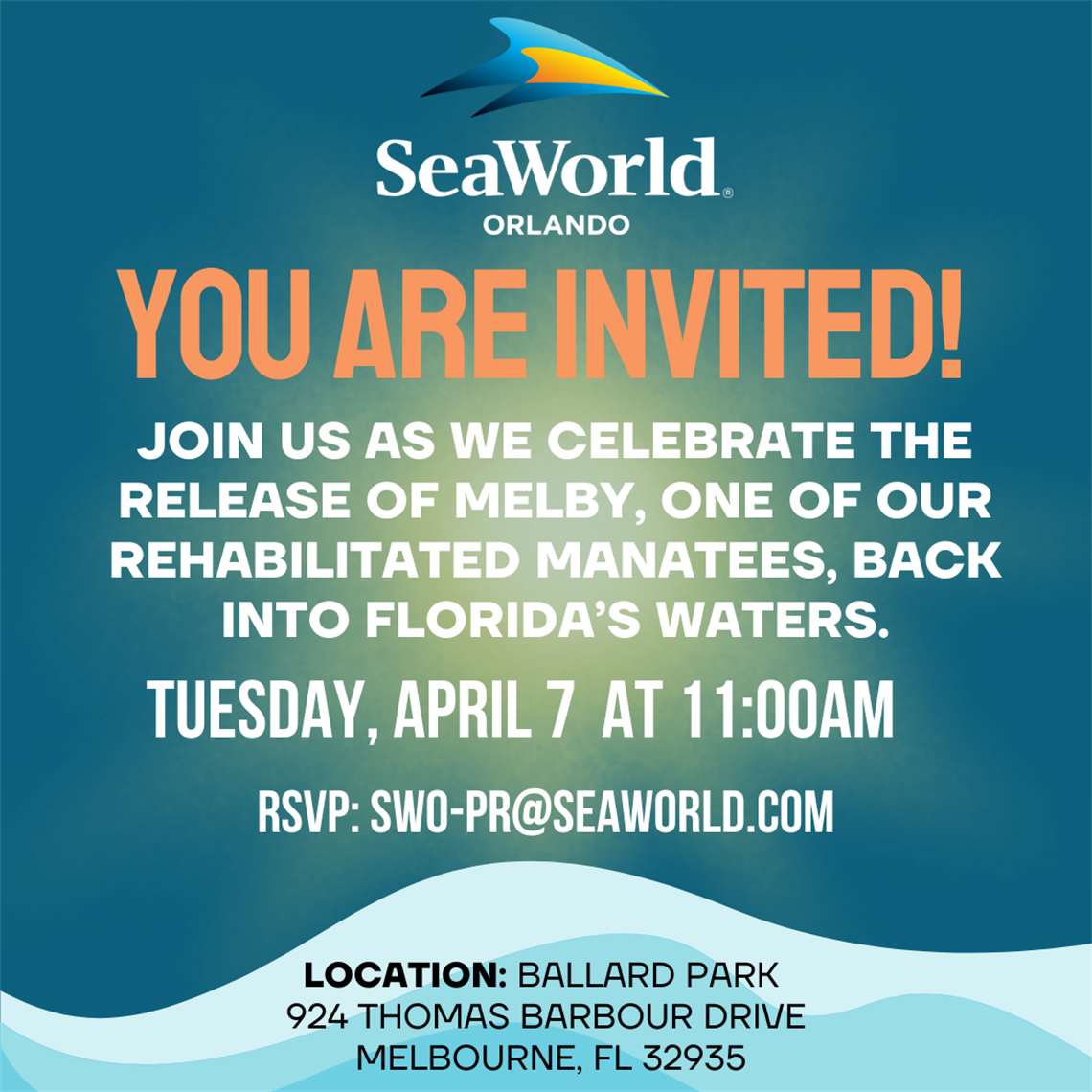 Invitation to Melby's release on April 7, 2026 at 11 AM