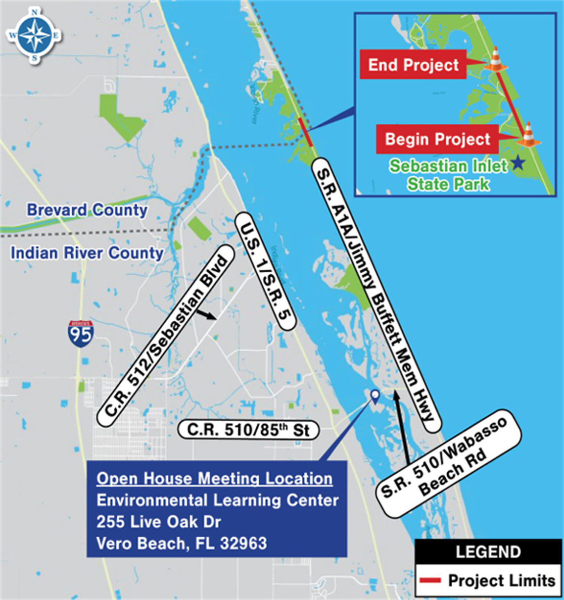 Sebastian Inlet Bridge Replacement Map