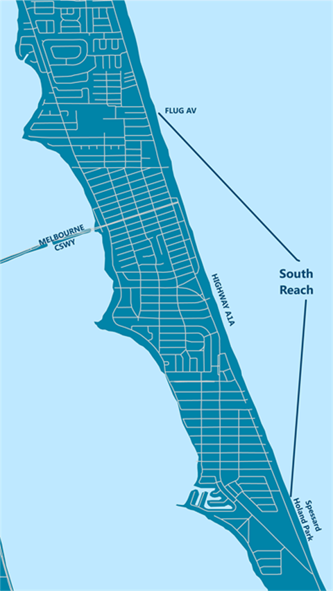 Map of South Reach beach renourishment area