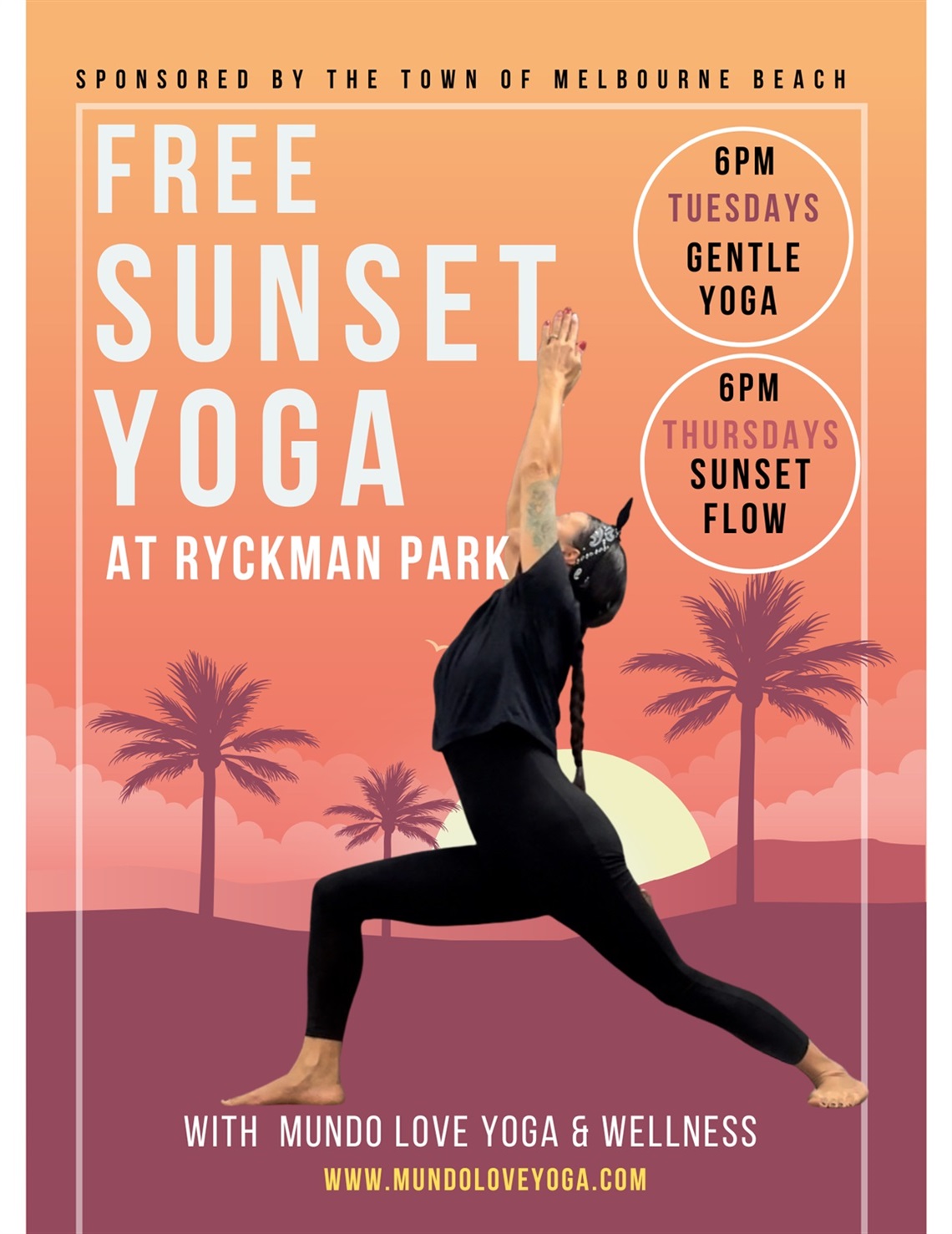 Free Sunset Yoga at Ryckman Park Tuesdays & Thursdays at 6 PM
