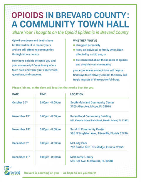 Brevard Opioid Town Hall Flyer